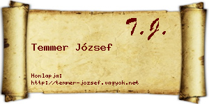 Temmer József névjegykártya