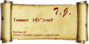 Temmer József névjegykártya